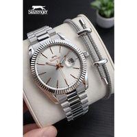 Slazenger İtalyan Tasarım Bileklik Hediyeli 2 Yıl Garantili 10 Atm Çelik Erkek Kol Saat ESL2583E370