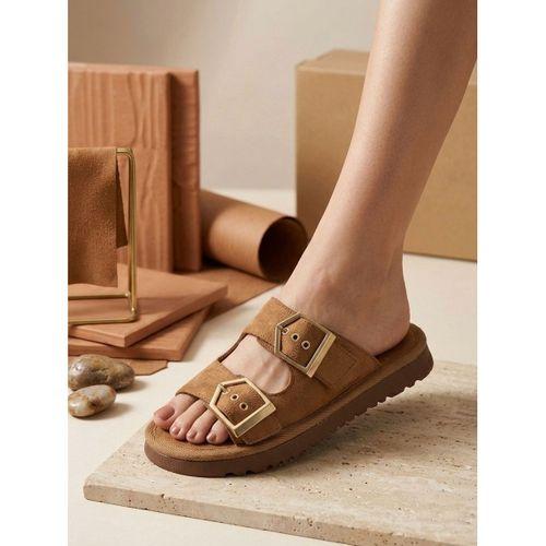 Yazlık Kadın Taba İnce Taban Tokalı Terlik