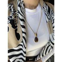 Taşlı Kolye - Kahverengi