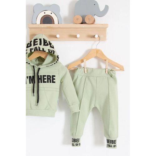 I'm Here Desenli 2'li % 100 Pamuk Erkek Bebek Takımı