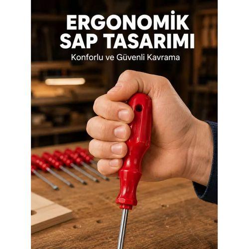 Çelik 7'li Tornavida Seti Ergonomik Sap Profesyonel Kullanım