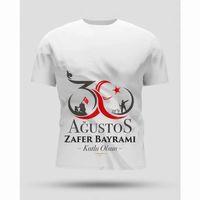 30 Ağustos Oversize Baskılı T-shirt - Beyaz