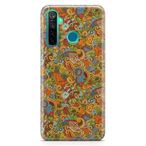 Realme 5 Pro Kılıf Doodle Piknik Seti Arka Kapak Koruma Desenli Full Koruyucu