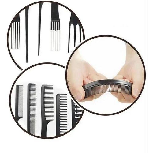 Zhltools 10 Parça Profesyonel Kuaför Tarak Seti - Saç Kesim, Ayırma, Şekillendirme ve Fön Tarağı