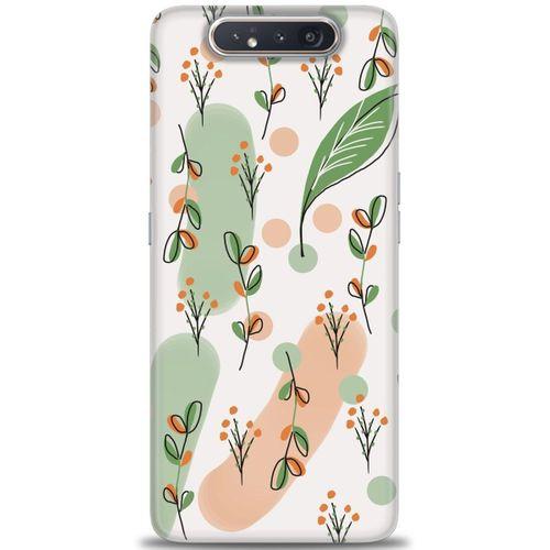 Samsung Galaxy A80 Kılıf HD Baskılı Kılıf - Flower Pattern + Tam Ekran Koruyucu