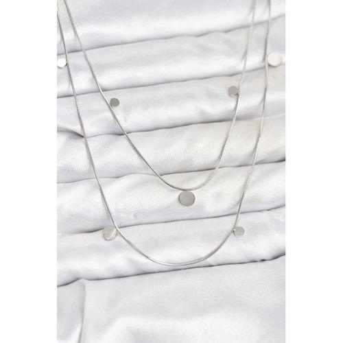 316L Çelik Zincir Gümüş Renk Pullu Kadın Kolye