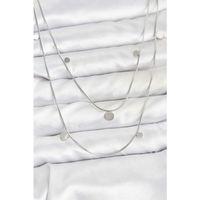 316L Çelik Zincir Gümüş Renk Pullu Kadın Kolye