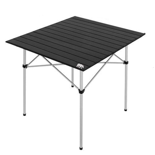 Kamp Ayısı® Katlanabilir Alüminyum XL Kamp Masası, Taşıma Çantalı, Siyah
