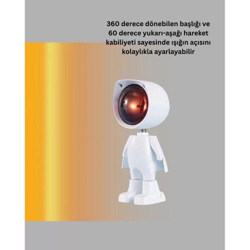 Gün Batımı Efekti Sunan Astronot Led Masa Lambası