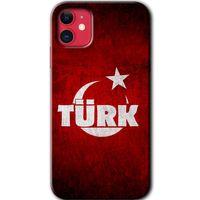 MRCİLETİSİM iPhone 11 Kılıf Baskılı Kapak - Ayyıldız Türk + 5D Tam Kaplayan Cam