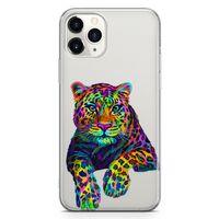 Apple iPhone 11 Pro Max Kılıf Kaplan Colorful Arka Kapak Koruma Desenli Full Koruyucu