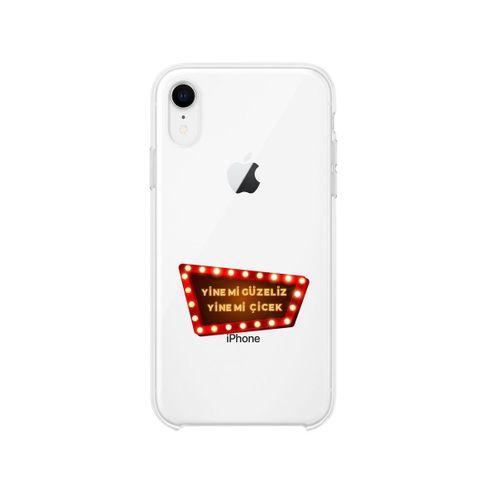 iPhone XR Yine Mi Güzeliz Lens Korumalı Şeffaf Telefon Kılıfı