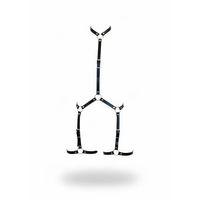 Siyah Body Harness Suni Deri Ayarlanabilir Bacak Detaylı - Brf234