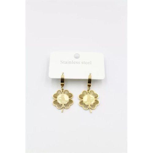 Tuğra Yonca Küpe - Altın