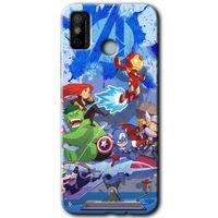 Tecno Spark 6 Go HD Baskılı Kılıf + 9D Tam Ekran Koruyucu - Avengers Cartoon
