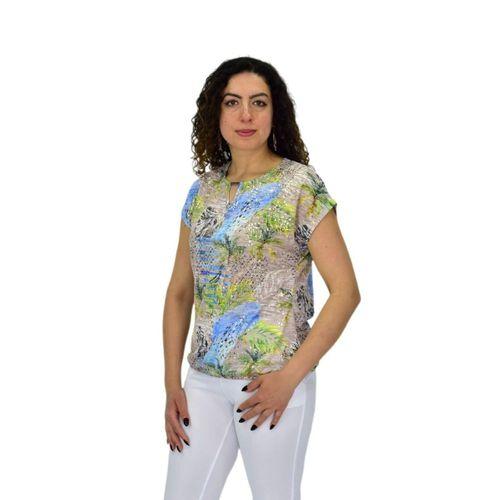 Kadın Kısa Kol Baskılı Bluz BGL-ST04690