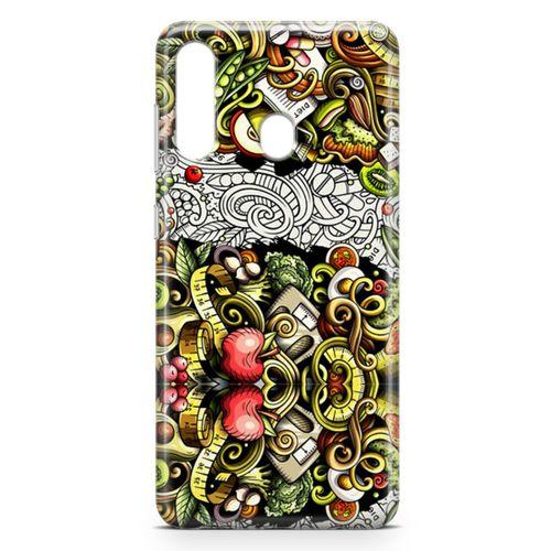 Samsung Galaxy A60 Kılıf Diyet Doodle Arka Kapak Koruma Desenli Full Koruyucu