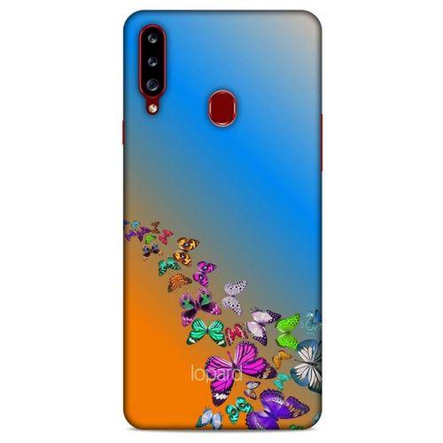 Samsung Galaxy A20s Kılıf Kelebek Etkisi (50) Shockproof Kılıf Bordo Pembe
