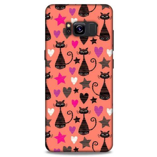 Lopard Samsung Galaxy S8 Uyumlu Kılıf Kediler (10) Full Koruma Kılıfı Kalpli Kedi