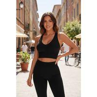 Kadın Siyah Modern Fit Derin Göğüs Dekolteli Şık Crop Top Bluz