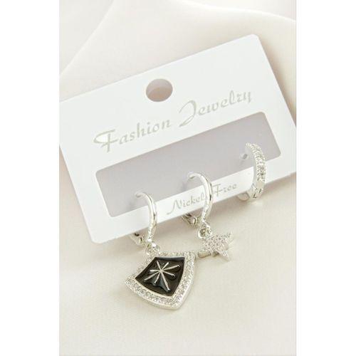 3 Adet Yıldız Zirkon Taşlı Küpe