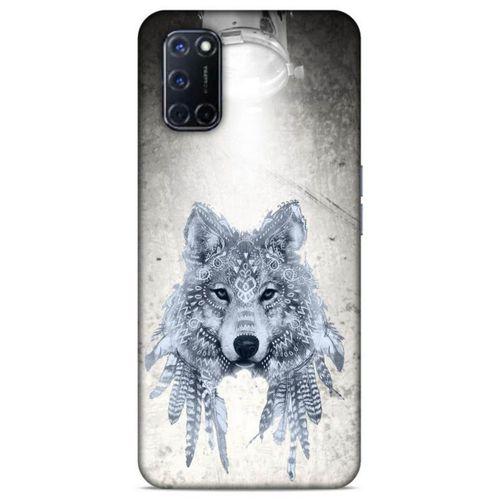 Lopard Oppo A52 Uyumlu Kılıf Tattoo's (48) Bumper Kılıf Kızılderili Kurt