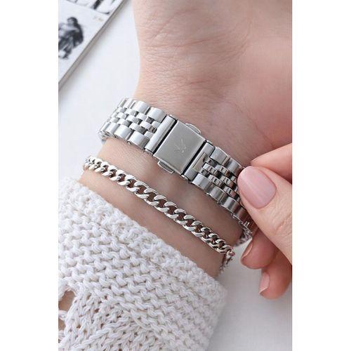 Wesse Elite Çelik Kordon Kararmaz Renk Atmaz Bayan Kol Saati 30Mt Suya Dayanıklı+Bileklik WWL1115.13