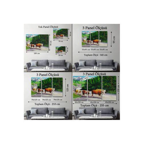 Otlayan Boğa Kanvas Duvar Tablosu-1183