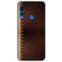 Huawei Y9 Prime 2019 Kılıf Patchwork (21) Koruyucu Kapak Kahve Gold