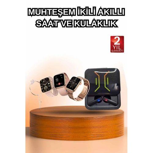Wireless Şarjlı Akıllı Saat Ve Dijital Göstergeli Kablosuz Bluetooth Kulaklık Nabız Ölçer