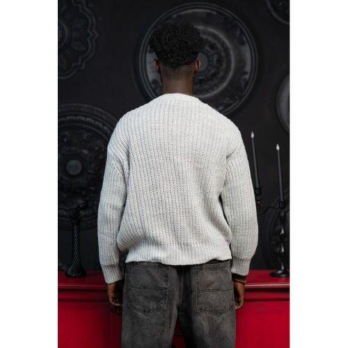 Oversize Crop Model V Yaka Düğme Kapamalı Örgü Hırka