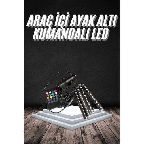Rgb Işıklı Araç İçi Aydınlatma Kumandalı 12'li Led Işık Renk Değiştirebilen