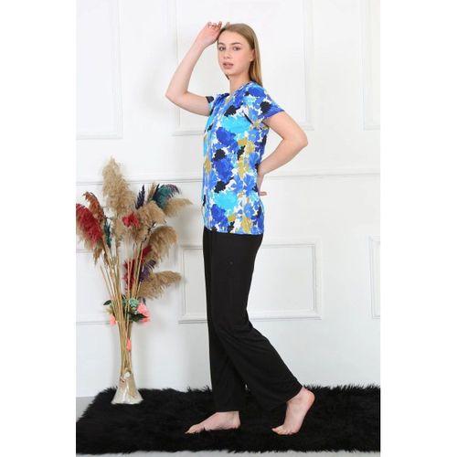 Kadın Penye Kısa Kol Pijama Takım Saks