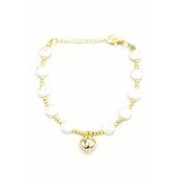 Kalp İnci Bileklik - Altın