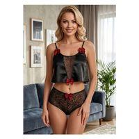 Siyah Saten Babydoll Takım - 333-s