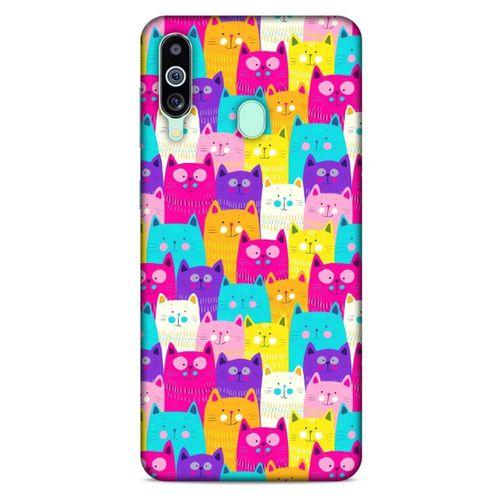 Lopard Samsung Galaxy M40 Uyumlu Kılıf Kediler (34) Slim Armor Kılıf Rengarenk