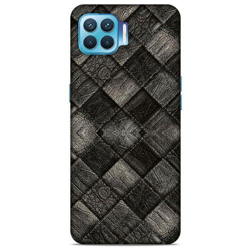 Oppo Reno 4 Lite Kılıf Patchwork (25) Antişok Kapak Siyah Gri