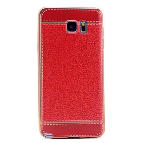 Galaxy Note 5 Kılıf Zore Deri Lazer Kaplama Silikon