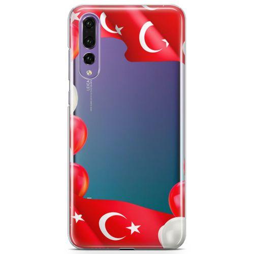 Huawei P20 Pro Kılıf Balonlar Türkiye Bayrağı Arka Kapak Koruma Desenli Full Koruyucu