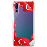 Huawei P20 Pro Kılıf Balonlar Türkiye Bayrağı Arka Kapak Koruma Desenli Full Koruyucu
