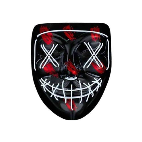 Hallowen Parti Maskesi Neon Led Işıklı Maske 3 Modlu Cadılar Bayramı Maskesi