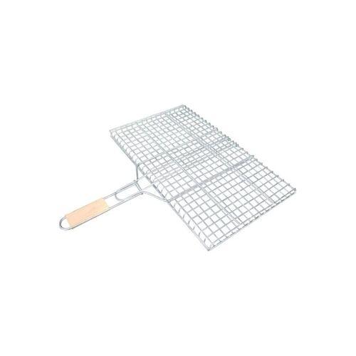 Ahşap Saplı Mangal Izgarası Galvanizli Paslanmaz Kafes Demir 25 x 40 cm mudanis