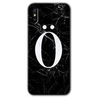 Xiaomi Redmi 9A Kılıf Kapak - Siyah Mermer Desenli Ö Harfi +Hayalet Ekran Yandan Gözükmez