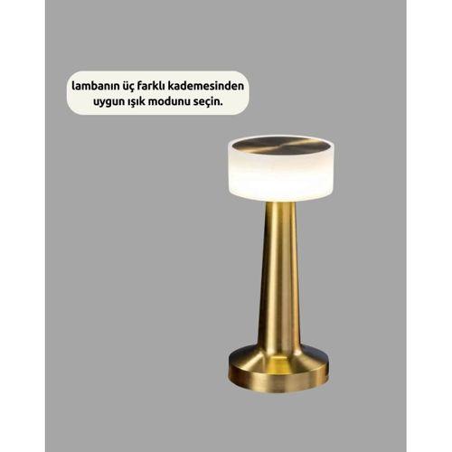 3 Kademeli Dokunmatik Başucu Lambası Pil İle Sağlam Kablosuz Tasarım