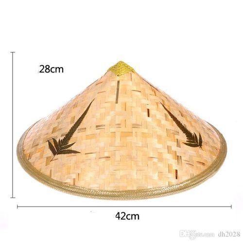 Naturel Renk Cambodia Kamboçyalı Vietnam Şapkası Pvc Hasır