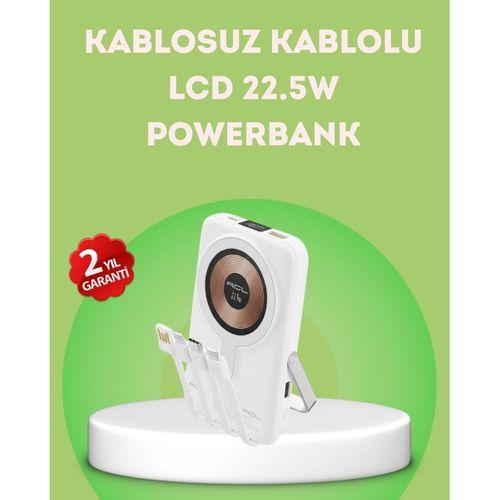Lcd Göstergeli Manyetik Powerbank Type C Usb Girişli