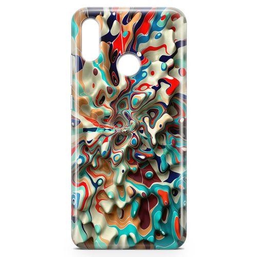 Huawei Y9 2019 Kılıf Mermer Cam Göbeği Arka Kapak Koruma Desenli Full Koruyucu