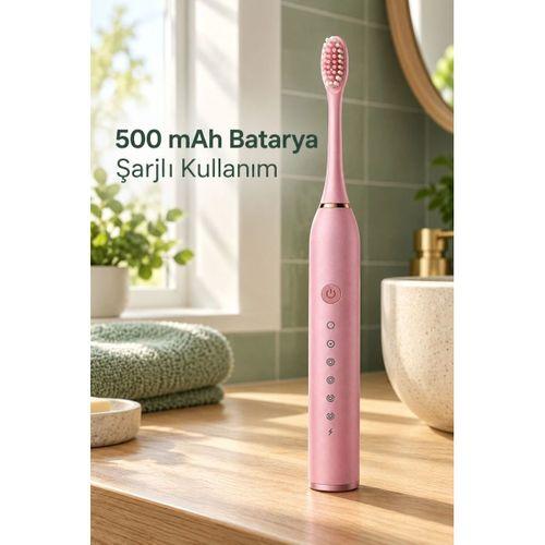Pembe Şarjlı Diş Fırçası 500 Mah Bataryalı
