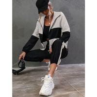 Kadın Uzun Kollu Kapşonlu önden Fermuarlı Viskon Iki Iplik Bluz Ve Pantolon Ikili Takım