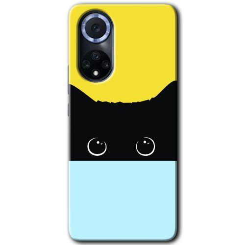 Huawei Nova 9 Kılıf HD Desen Baskılı Arka Kapak - Kara-Kedi + Kırılmaz Cam